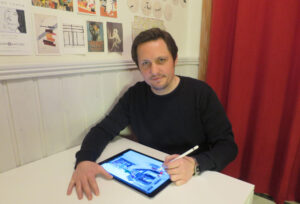 Morten N. Pedersen bei der Arbeit am iPad